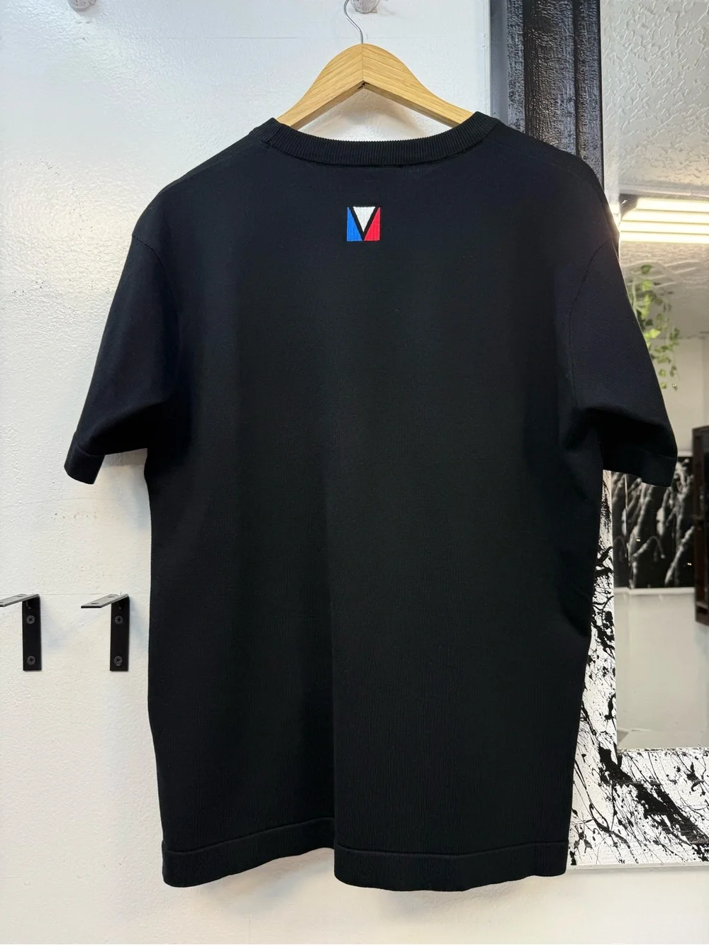 Louis Vuitton Black Crystal Logo Short Sleeve Tee - Picture 5 of 11